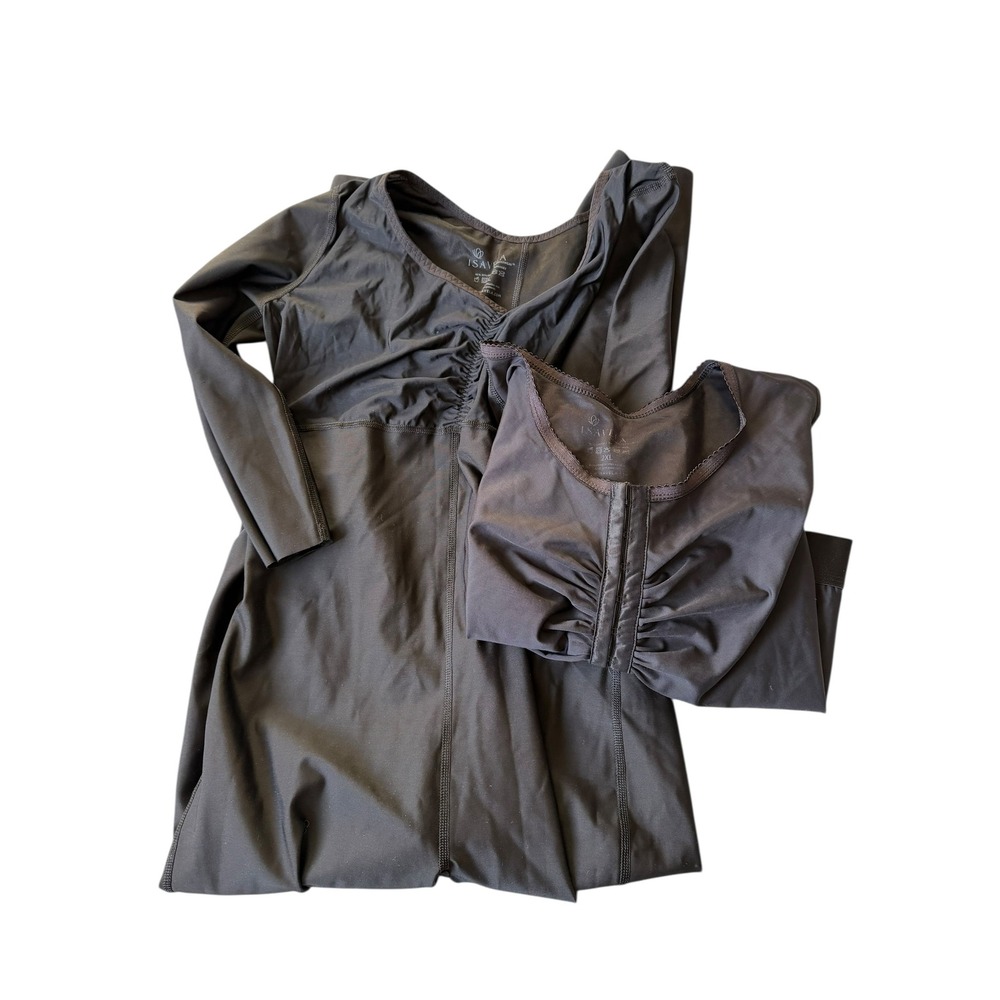 ISAVELA Comprexxwear Compression Bodysuit & Top Set Black Excellent Women 2XL‎